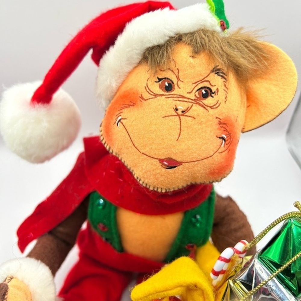 Annalee Merry Christmas Monkey with banana and presents.  No tag, 2008.
